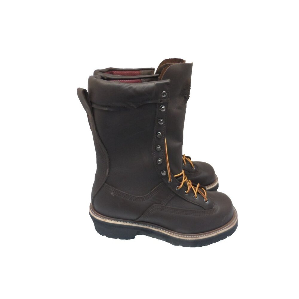 Hoffman Men's 600 CT 10" Leather Composite Toe Powerline Boots Brown Size 8D - Picture 2 of 7